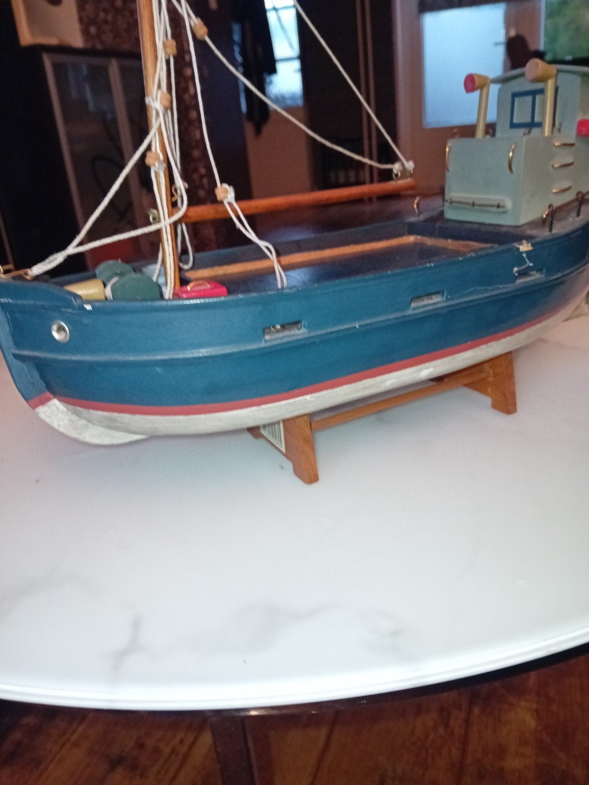Decoratief Vissersboot Model - Handgemaakt, Ophalen of Verzenden, Gebruikt, 1:50 tot 1:200, Overige merken