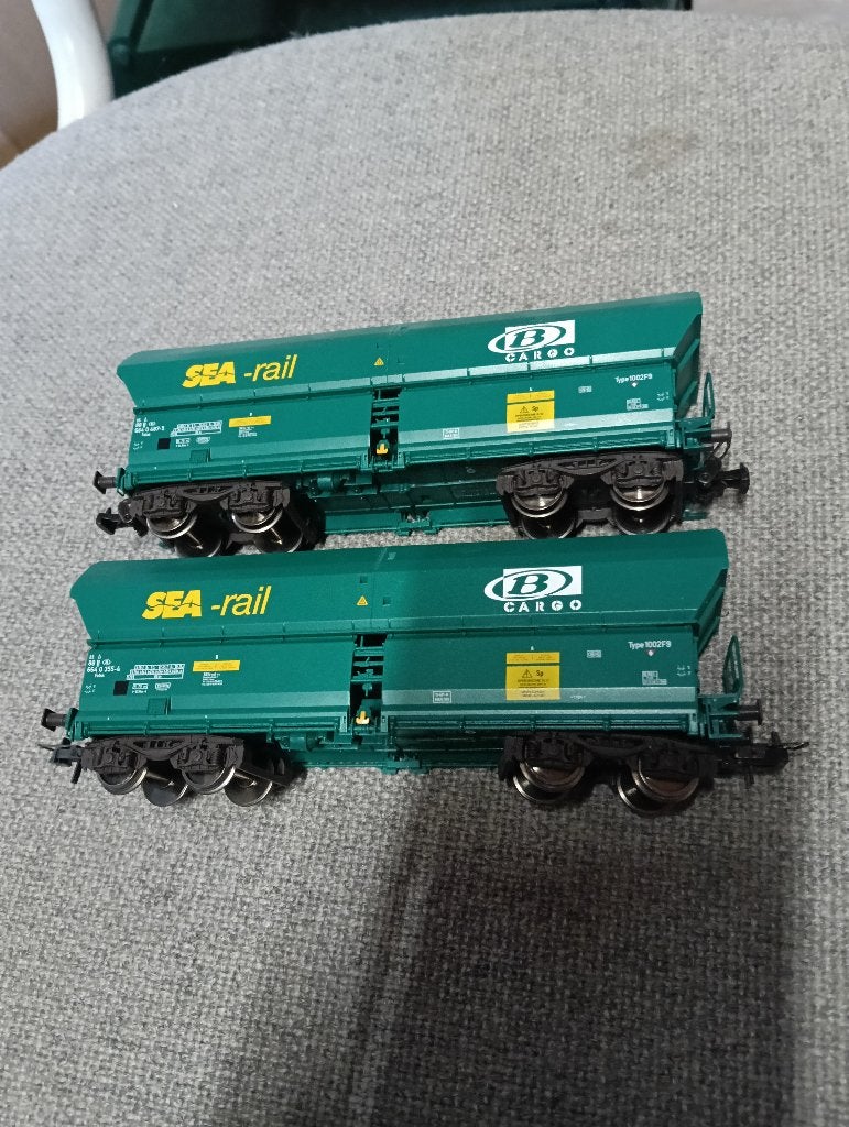 Fleischmann 852324K N Zelflosser  'SEA-rail' Bcargo 2 stuks, Hobby en Vrije tijd, Modeltreinen | H0, Gebruikt, Gelijkstroom, Fleischmann