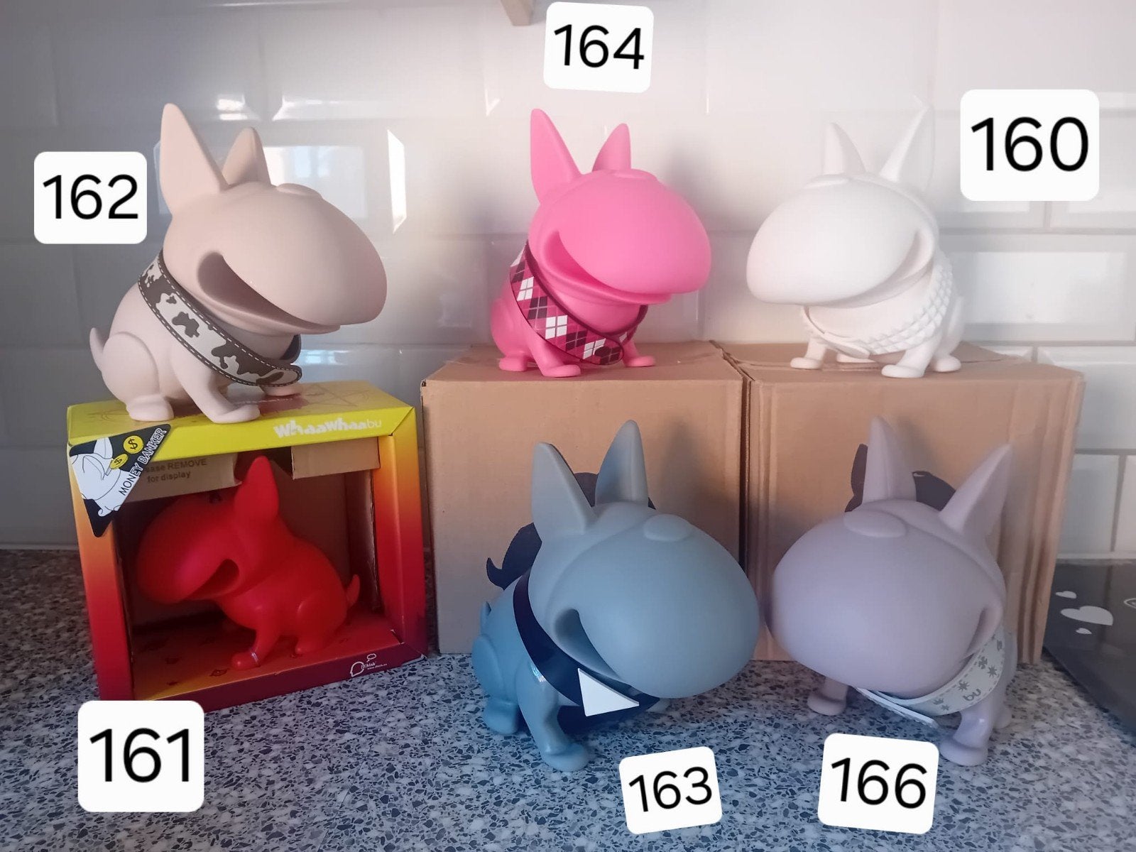 WhaaWhaabu Bull Terrier Beeldjes - Nieuw en Diverse Kleuren, Ophalen, Nieuw