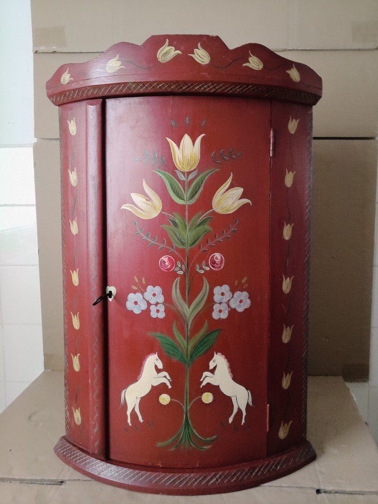 Veldhoeve Handwerk vintage hoek kastje 70cm Collector's item, Ophalen of Verzenden