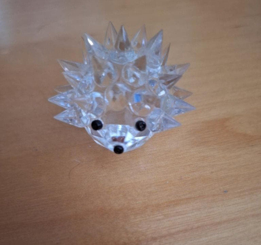 Decoratief egel beeldje van helder glas, Ophalen of Verzenden, Zo goed als nieuw, Beeldje of Figuurtje