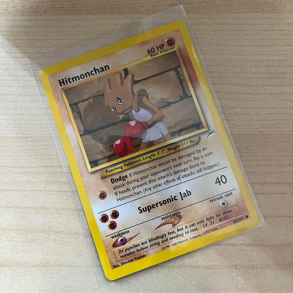Hitmonchan - Neo Destiny, Hobby en Vrije tijd, Verzamelkaartspellen | Pokémon, Zo goed als nieuw, Ophalen of Verzenden
