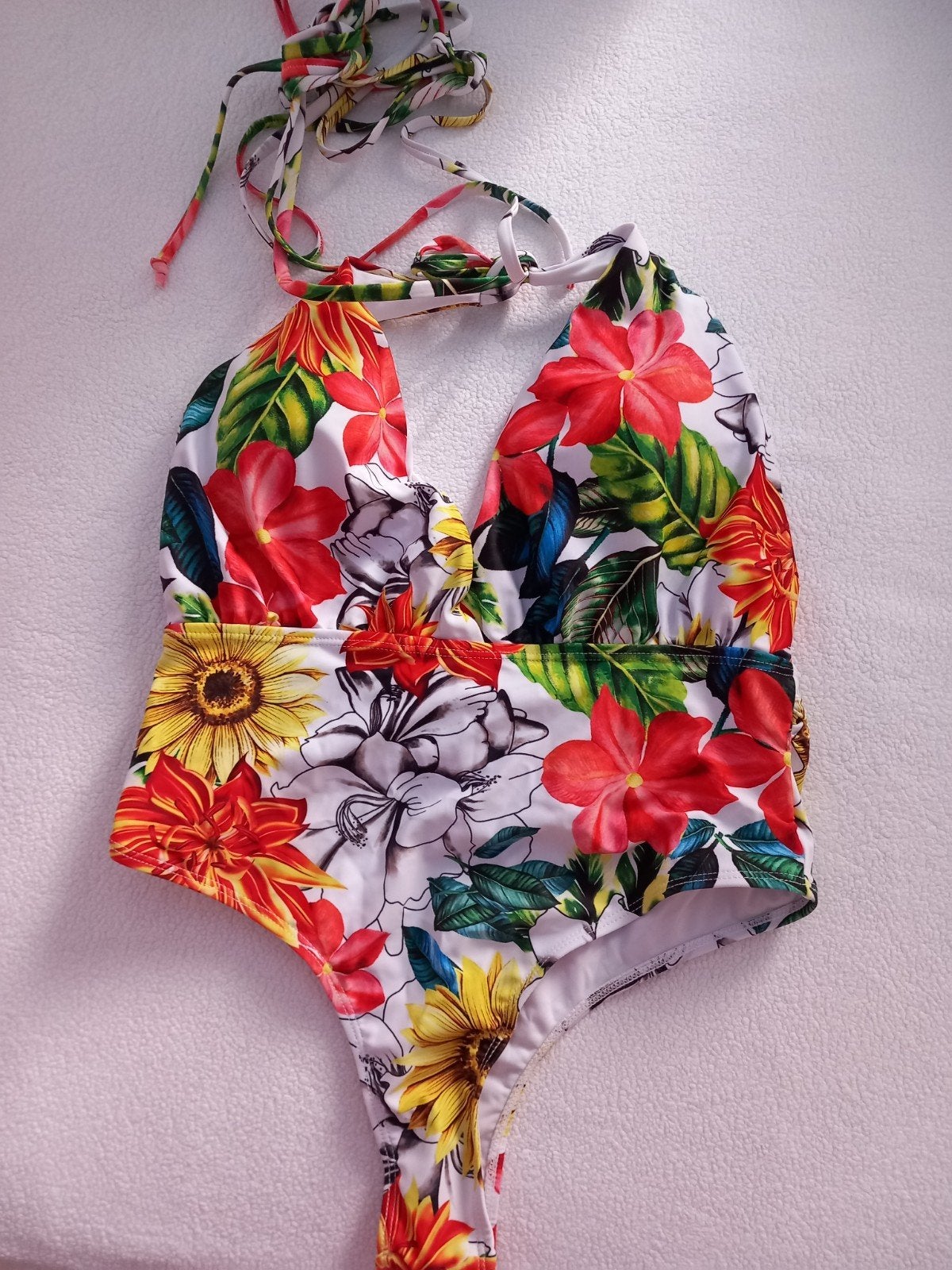 Bloemenprint Badpak Maat L - Nieuw, Overige kleuren, Nieuw, Badpak, Ophalen of Verzenden
