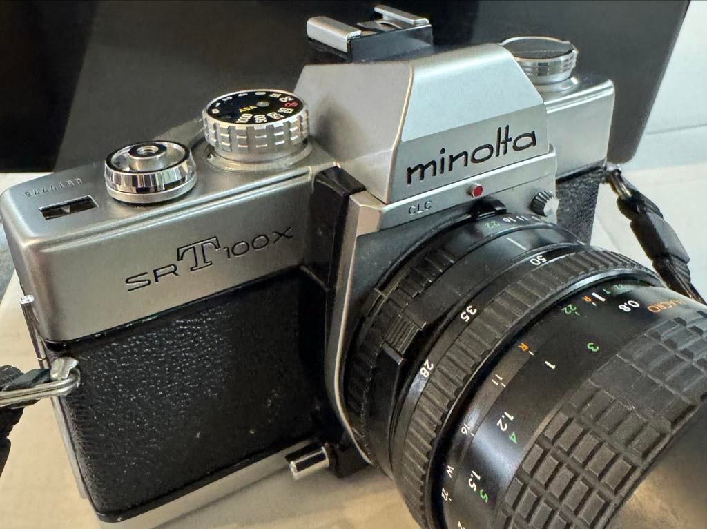 Minolta SRT 100X analoge camera met Sigma zoomlens, Audio, Tv en Foto, Fotocamera's Analoog, Gebruikt, Minolta, Spiegelreflex