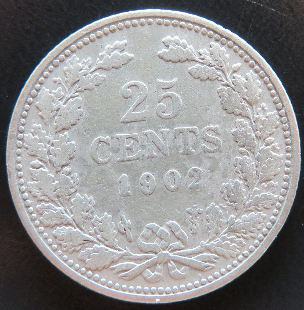 25 Cent 1902, Verzenden, Zilver, 25 cent, Koningin Wilhelmina