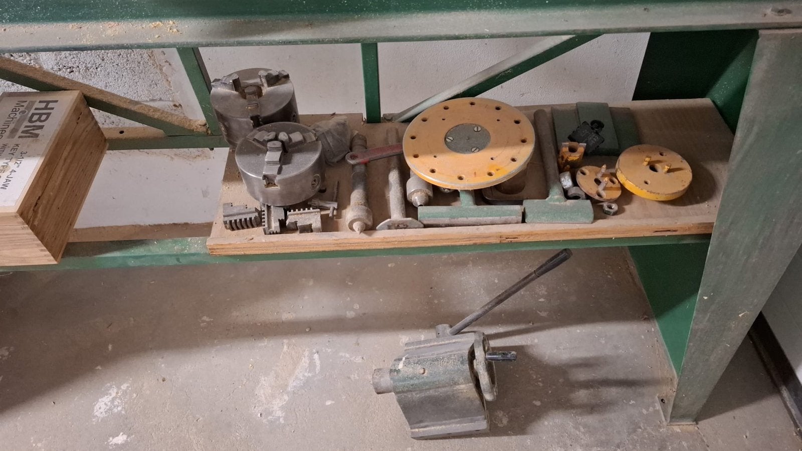 Houtdraaibank LMS 110cm met toebehoren, Doe-het-zelf en Verbouw, Draaibanken, Ophalen, Gebruikt, Houtdraaibank, 1000 mm of meer