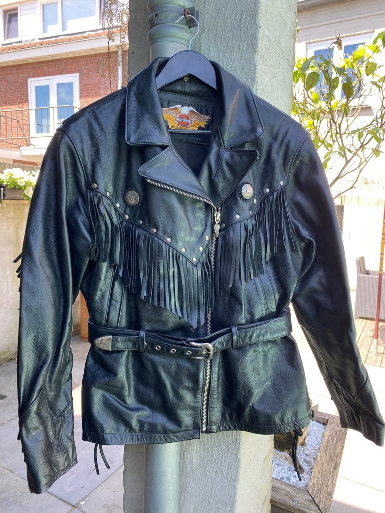 Harley Davidson dames leren jas, Verzenden, Zwart, Maat 46/48 (XL) of groter, Onbekend