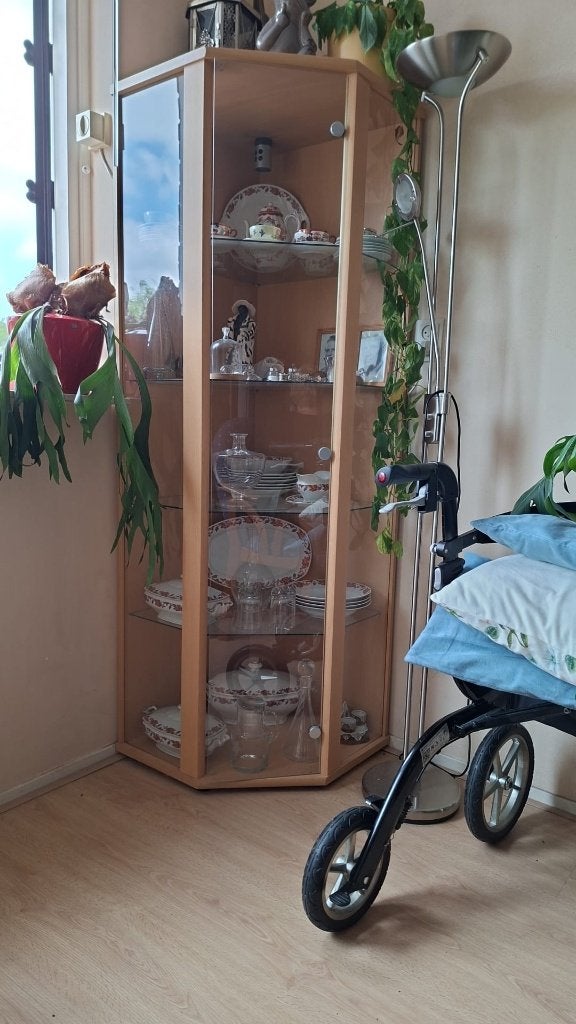 Vitrinekast, Huis en Inrichting, Kasten | Vitrinekasten, Ophalen, 50 tot 100 cm, Zo goed als nieuw, 150 tot 200 cm