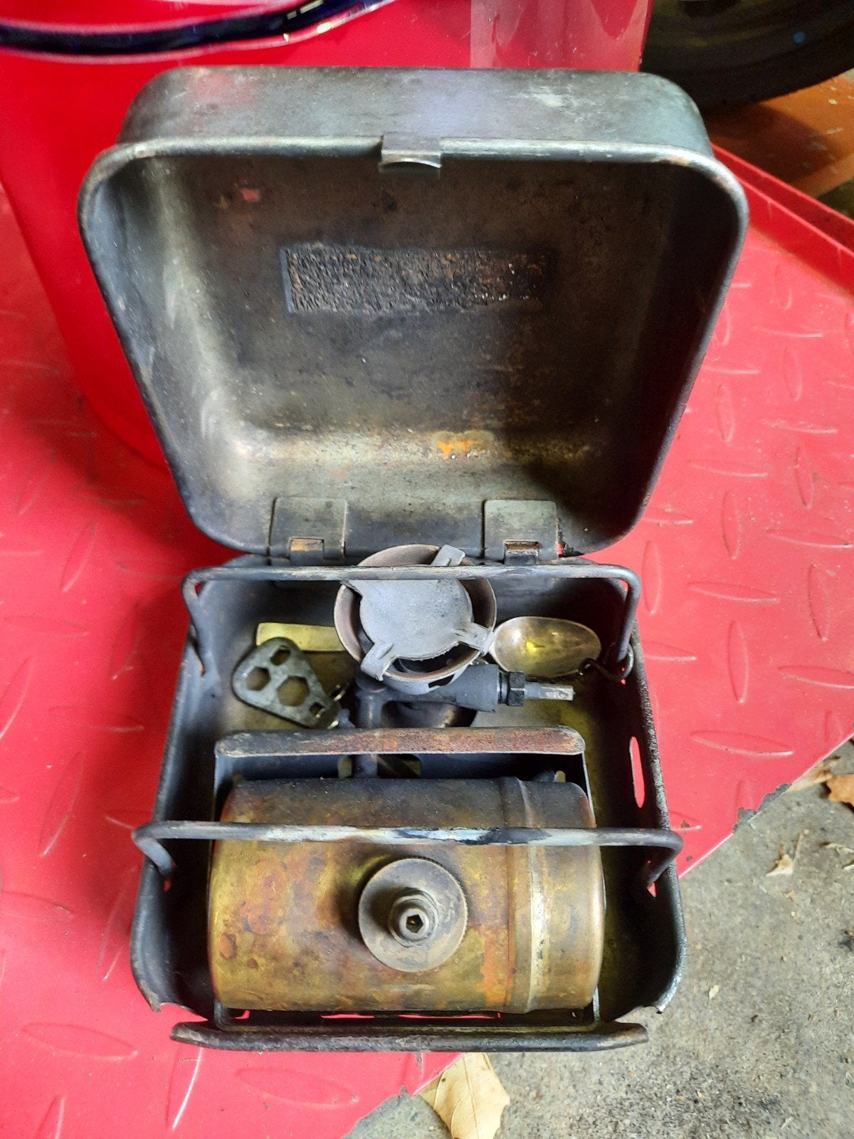 Vintage Benzine Camping Kooktoestel - Compact & Draagbaar, Ophalen of Verzenden