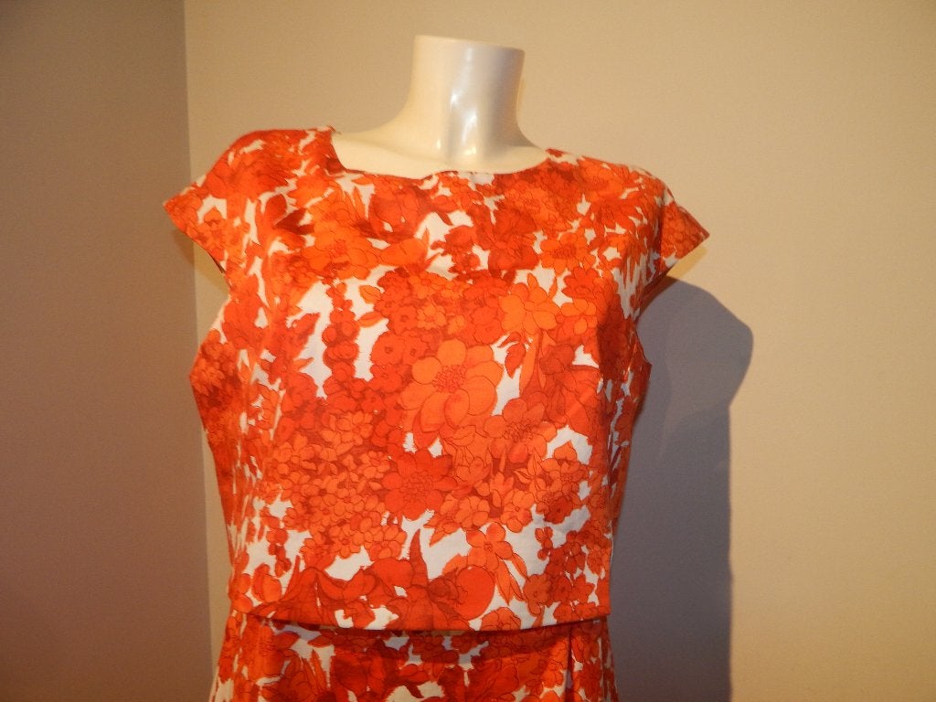 Max Mara weekend prachtige vintage look jurk bloemen 44, Verzenden, Oranje, Zo goed als nieuw, Knielengte