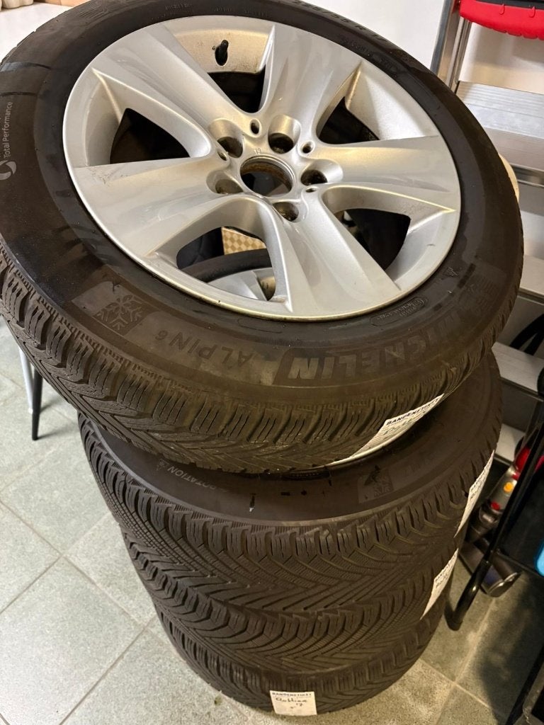 Michelin Alpin 6 winterbanden + BMW 5-serie velgen, Ophalen, Banden en Velgen, Nieuw, 17 inch