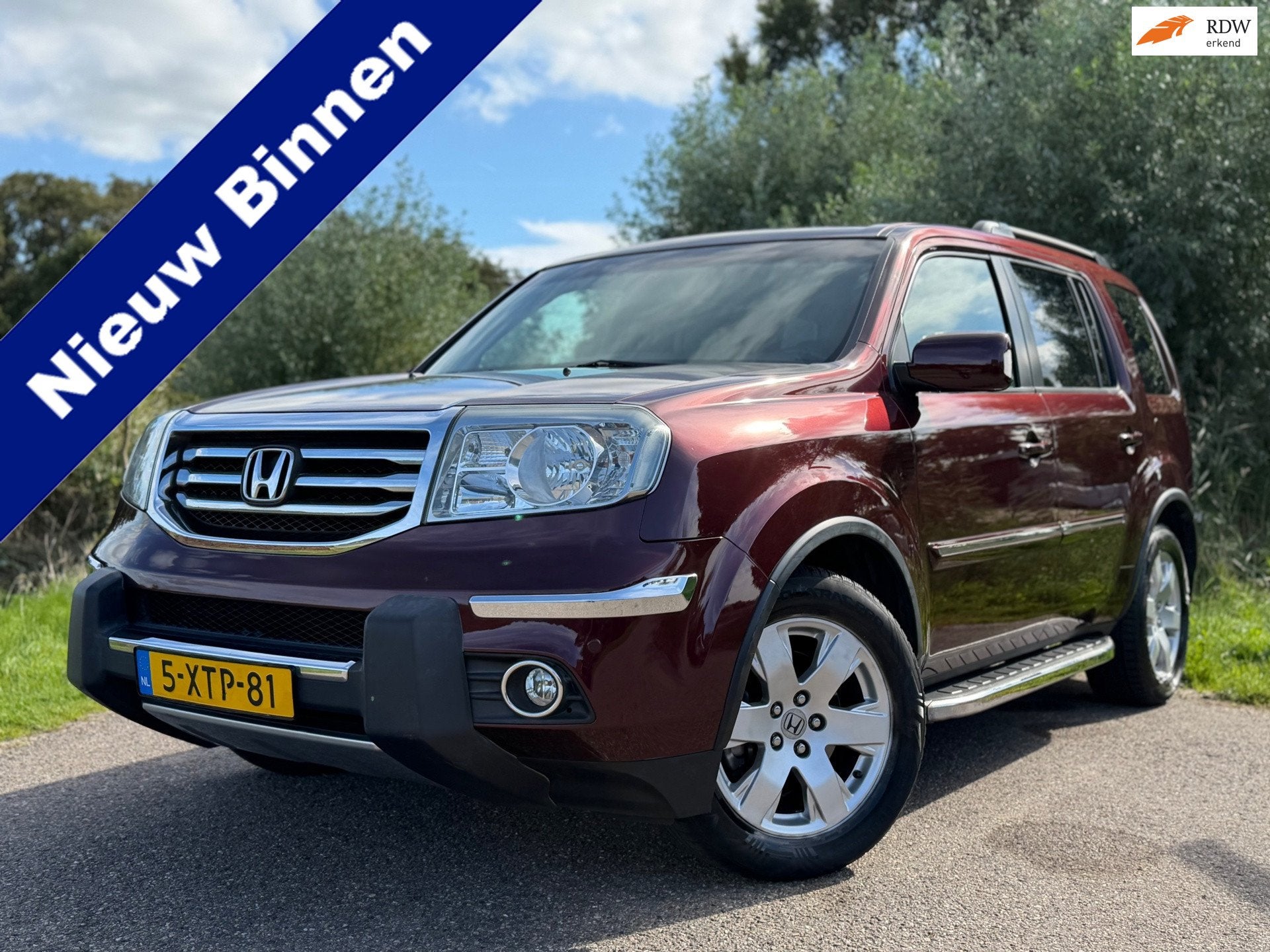 Honda PILOT TOURING 4WD 8-persoons / Pano-Schuifdak / Automa, Automaat, Gebruikt, 2000 kg, Leder