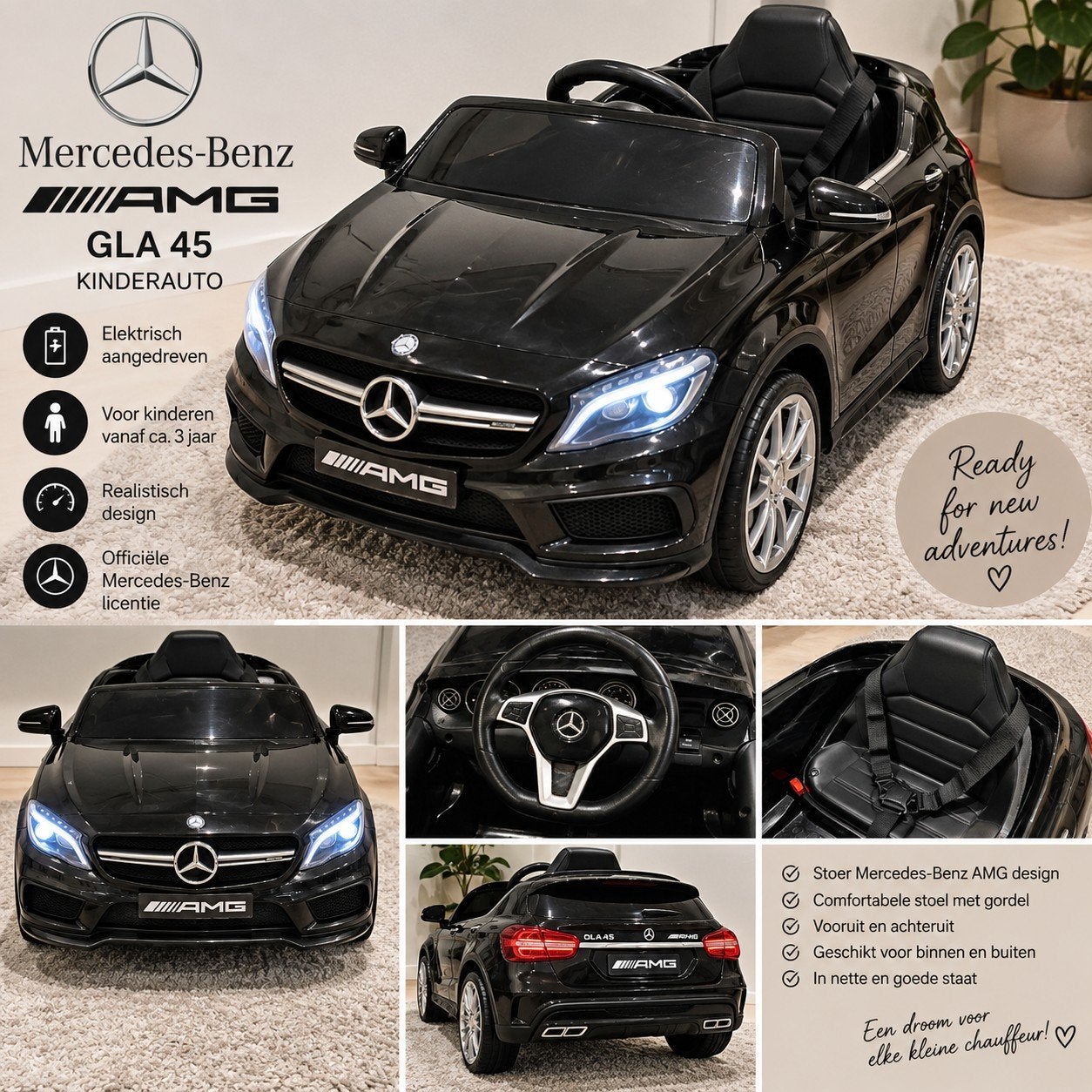 Mercedes GLC elektrische kinderauto – zwart, Gebruikt