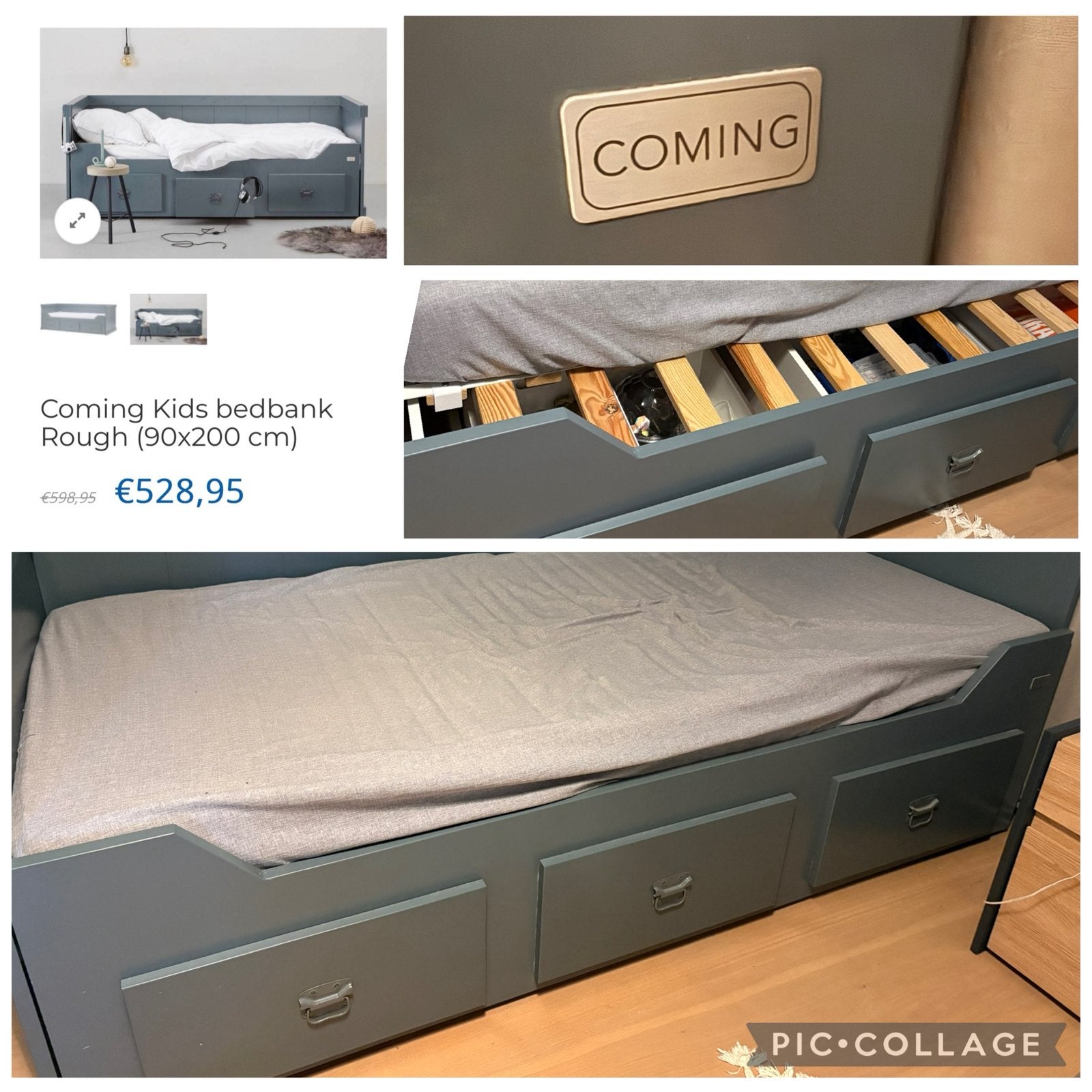 Coming Kids bedbank “Rough” 90x200, Ophalen, 85 tot 100 cm, Gebruikt, Lattenbodem