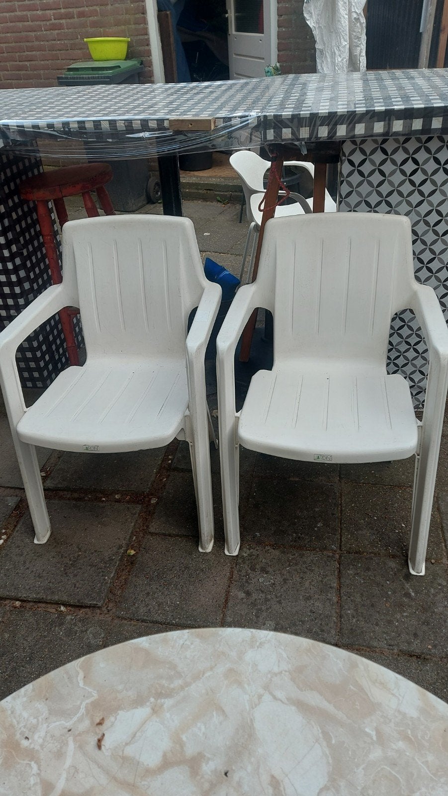 Tuinstoelen, Ophalen, Gebruikt, Kunststof, Stapelbaar