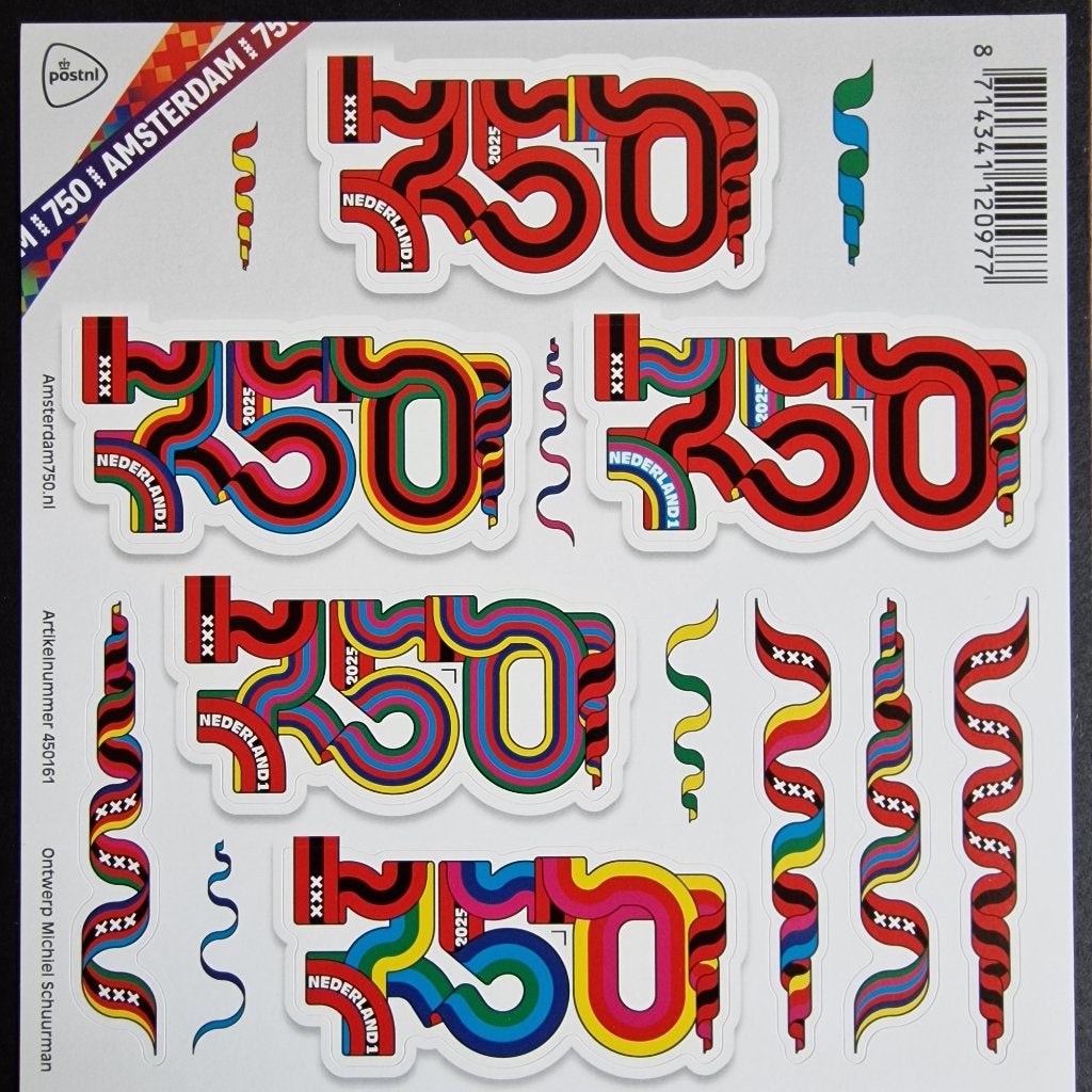 2025 Vel V4252-4256 Amsterdam 750 jaar. Postfris., Ophalen of Verzenden, Na 1940, Postfris