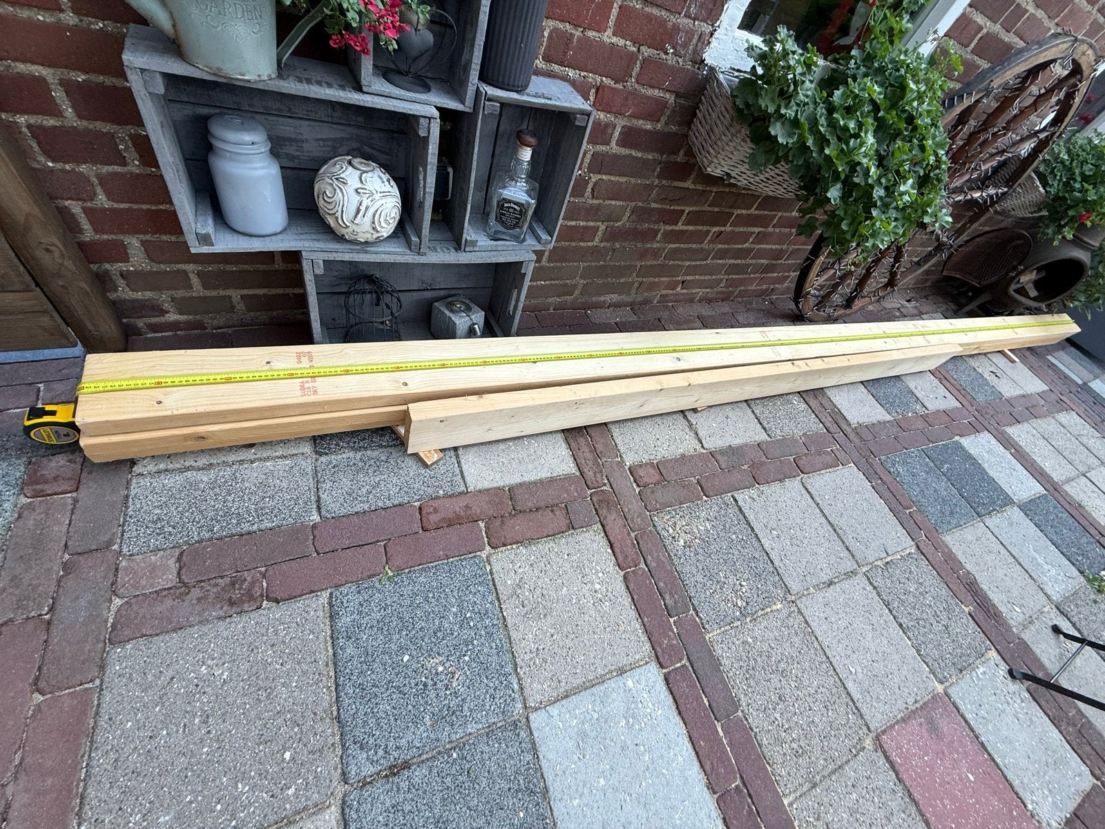 Houten balken 3x 4800x145x45 en 1x 2500x145x45, Ophalen, Gebruikt, 25 tot 50 mm, 300 cm of meer