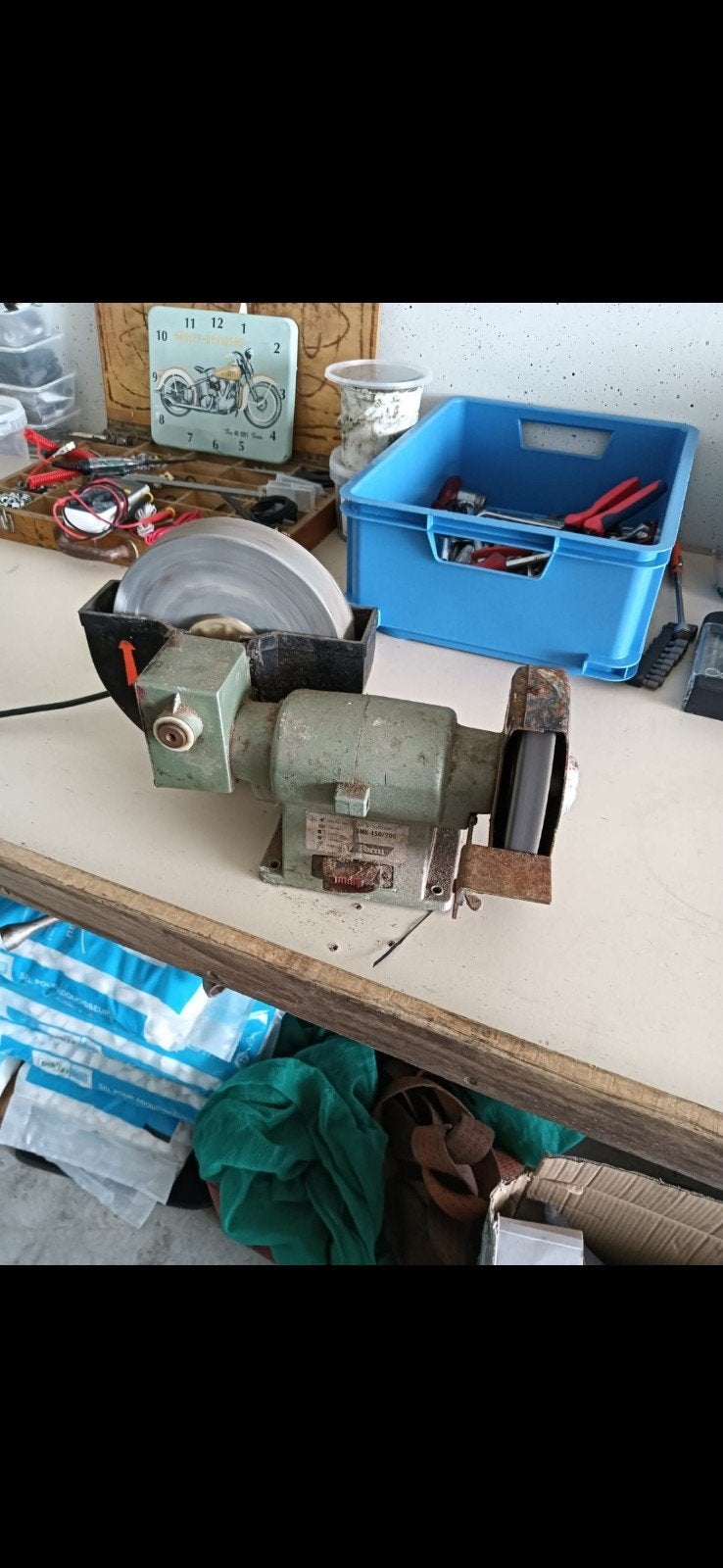 Tafelslijpmachine / Slijpsteenmachine, Doe-het-zelf en Verbouw, Gereedschap | Handgereedschap, Ophalen of Verzenden, Gebruikt