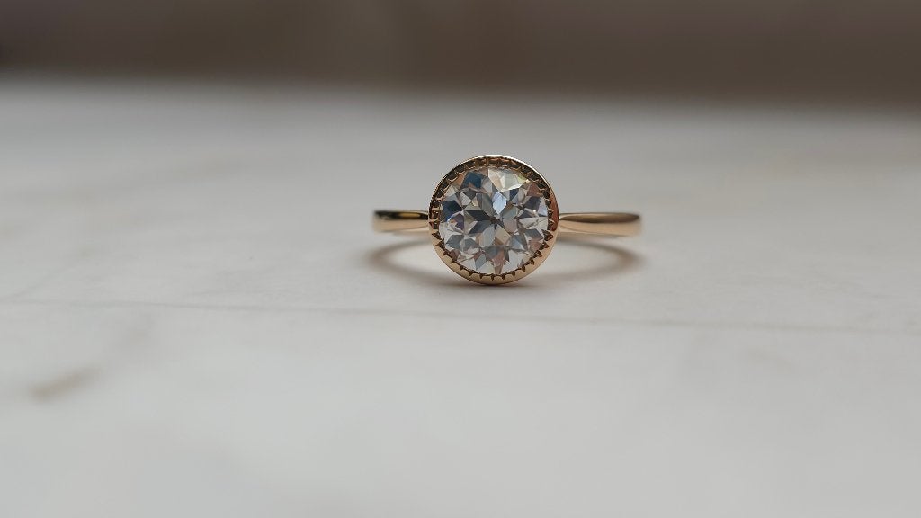Engagement ring, Ophalen of Verzenden, Met edelsteen, Dame, Goud