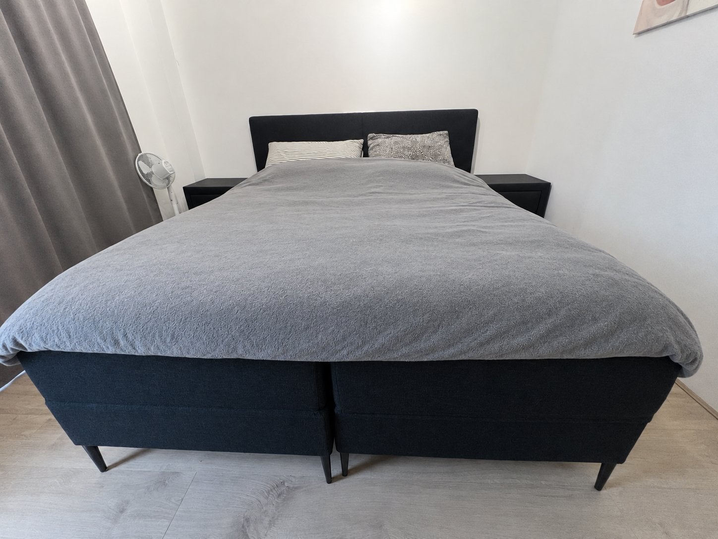 Bed & nachtkastjes, Zwart, Tweepersoons, Ophalen of Verzenden, Zo goed als nieuw