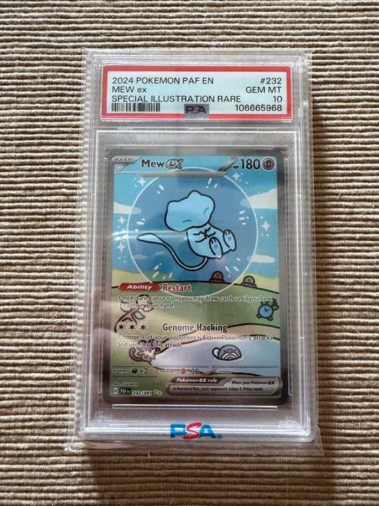 Bubble Mew EX 232 PSA 10 Paldean Fates Pokémon kaart, Hobby en Vrije tijd, Ophalen, Zo goed als nieuw, Losse kaart