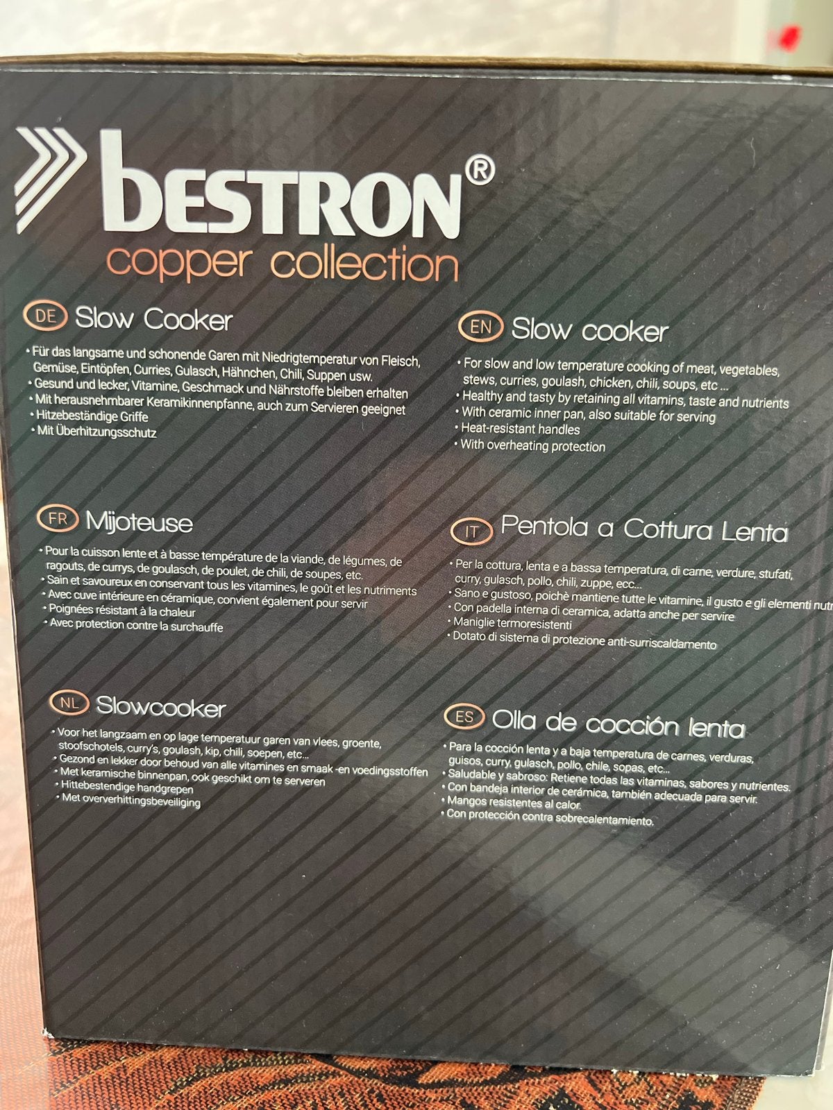 Bestron Slowcooker Copper Collection 1.5L, Ophalen of Verzenden, Nieuw