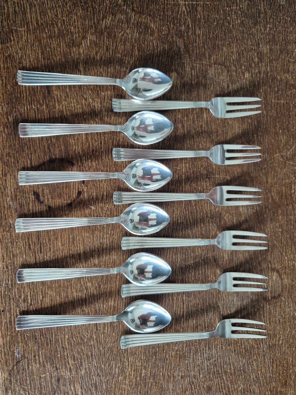 Verzilverde theelepels en gebaksvorkjes Schoonhoven, Ophalen of Verzenden