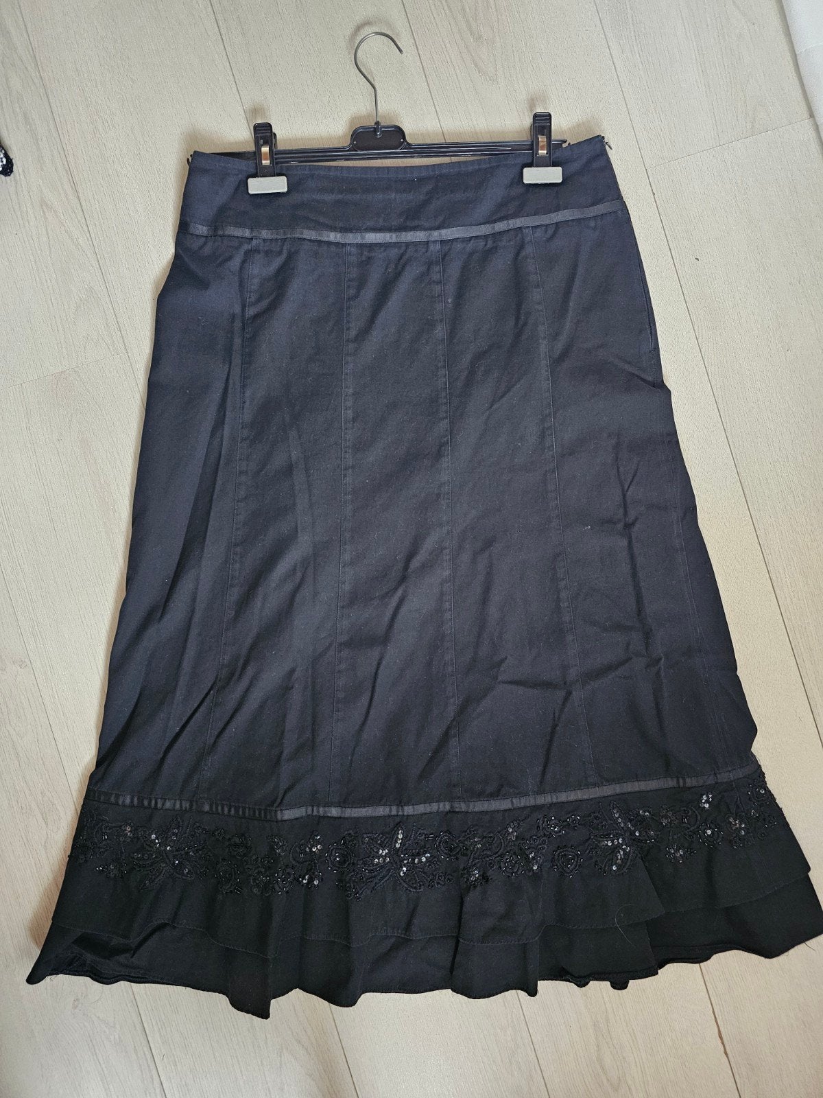 Zwarte G.W. rok met pailletten, maat 44, Zwart, Maat 42/44 (L), Ophalen of Verzenden, G.W.