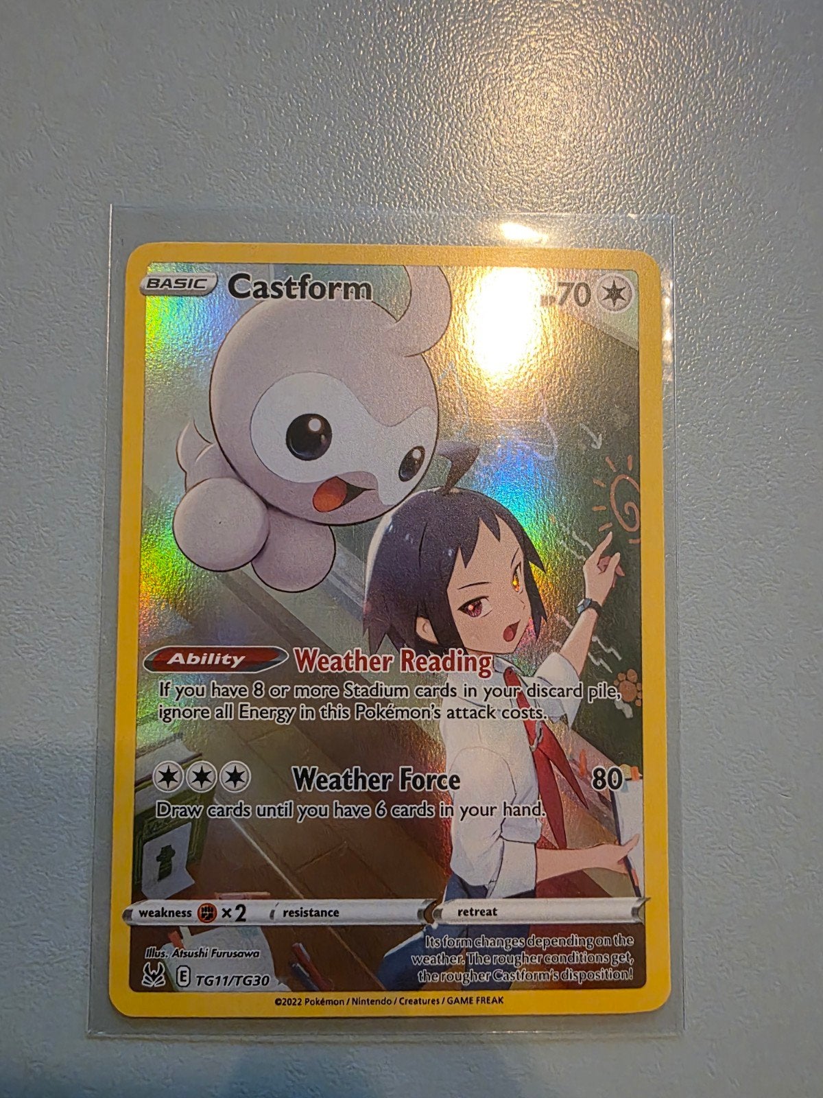 Pokémon - Castform TG11/TG30, Ophalen of Verzenden, Zo goed als nieuw, Losse kaart, Foil
