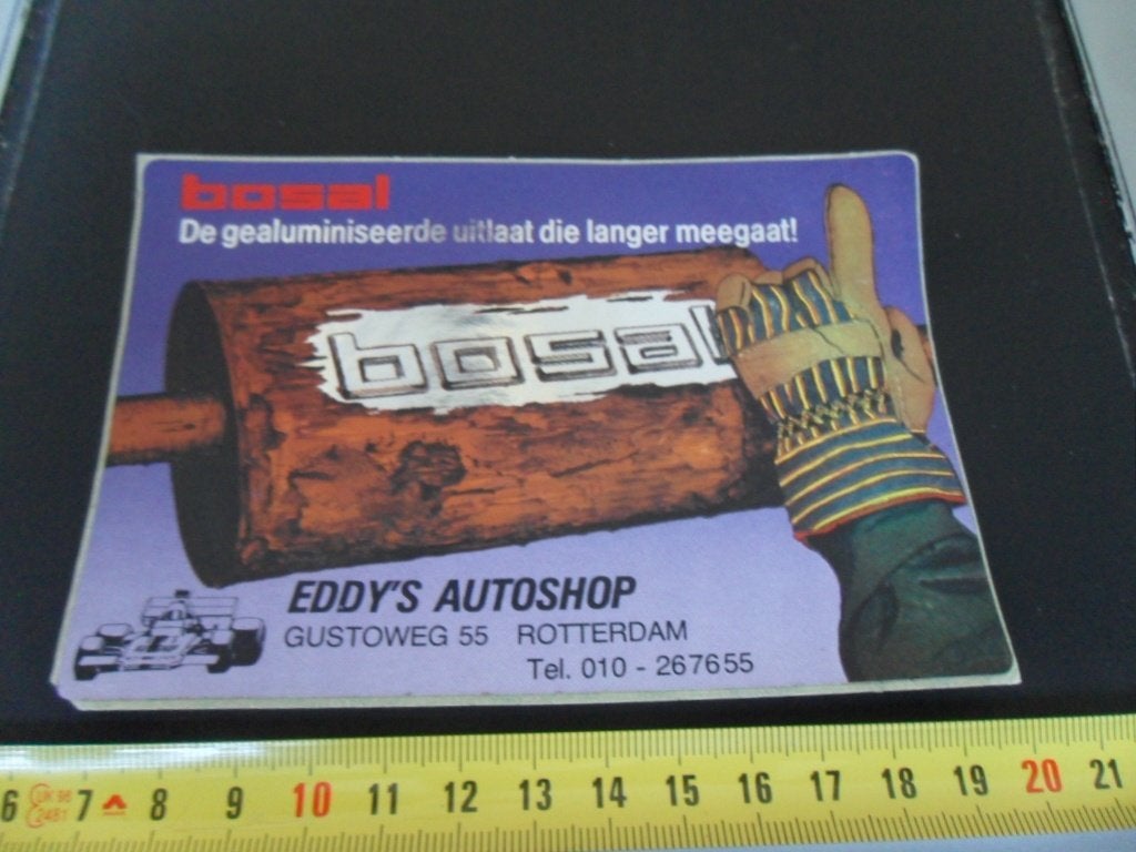 sticker BOSAL  Rotterdam EDDY'S AUTOSHOP Gustoweg 55, Verzamelen, Ophalen of Verzenden, Zo goed als nieuw