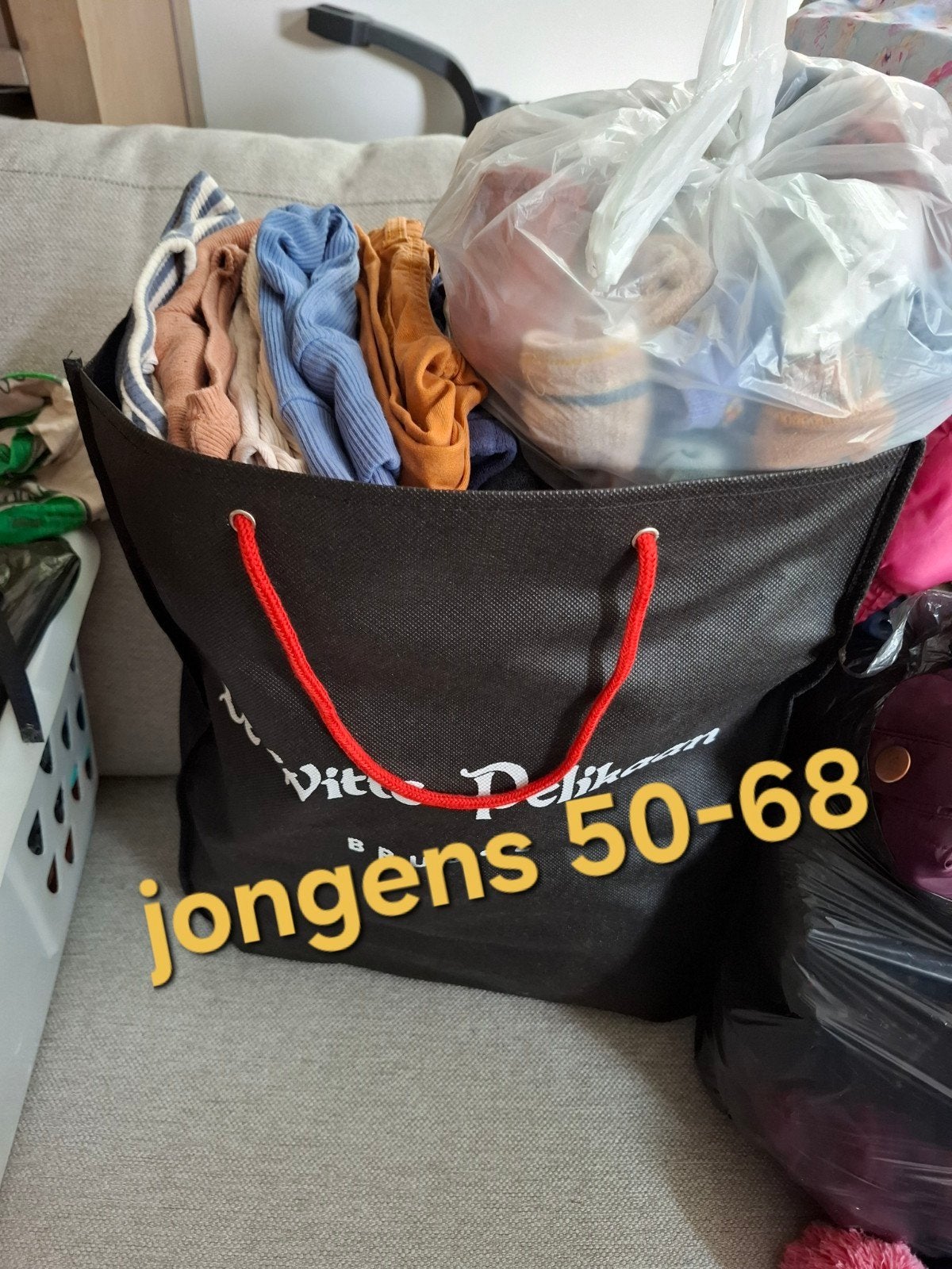 tas jongenskleding maat 50-68, Ophalen, Zo goed als nieuw, Maat 50
