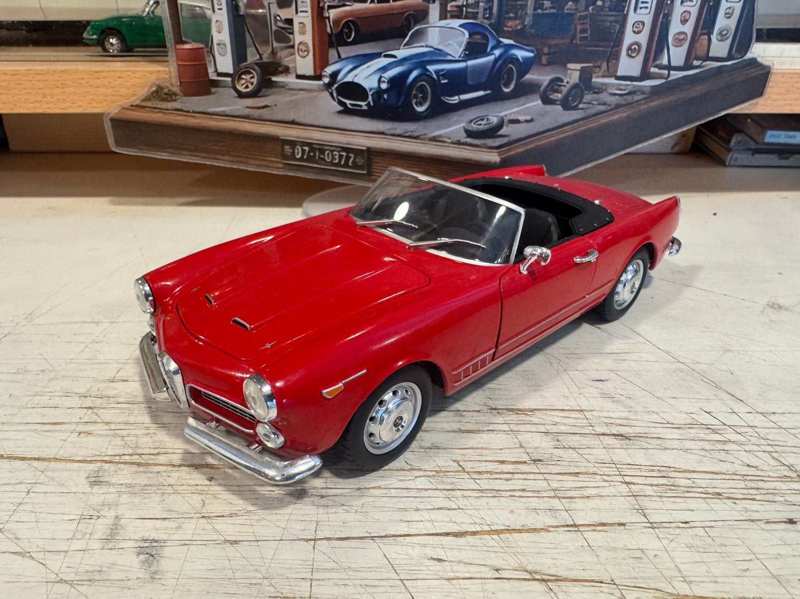 1:24 Alfa Romeo 2600 Cabrio 1960 Welly Rood, Ophalen of Verzenden, Gebruikt, Auto, Welly