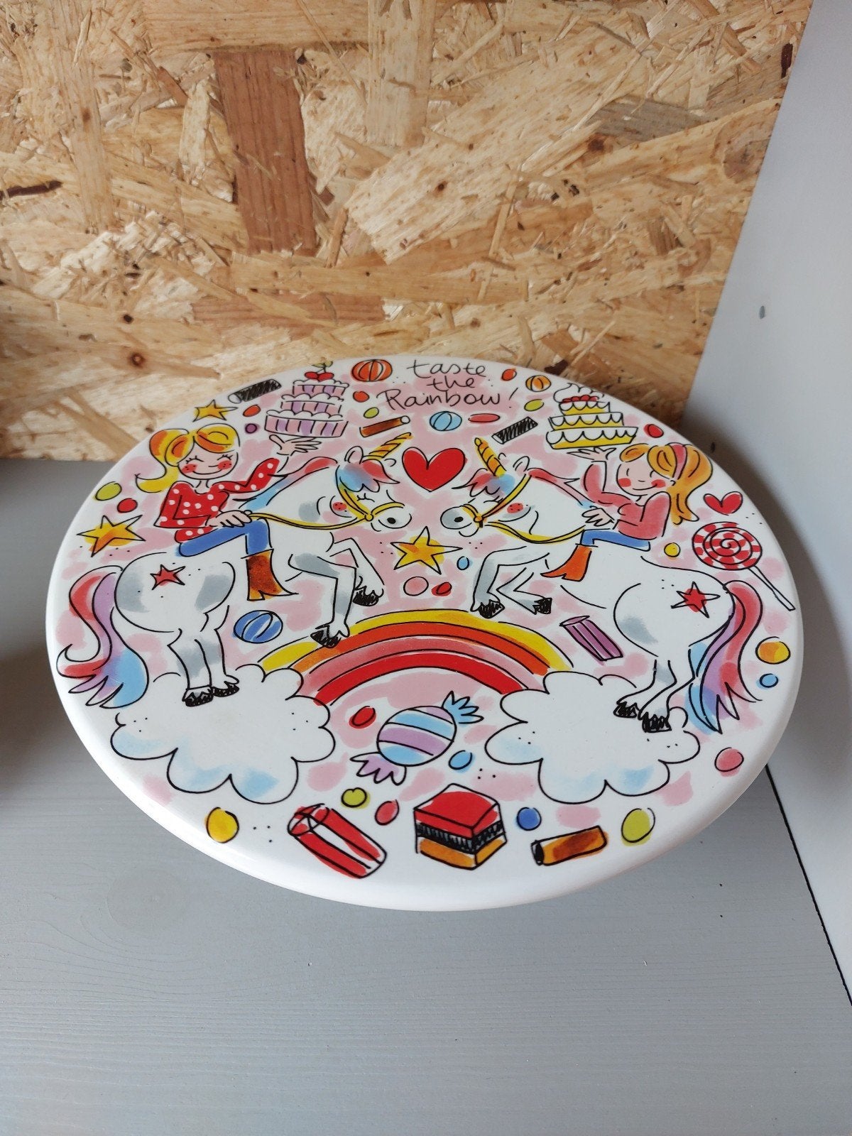Blond Amsterdam unicorn taartplateau, Ophalen of Verzenden, Zo goed als nieuw, Aardewerk, Blond Amsterdam