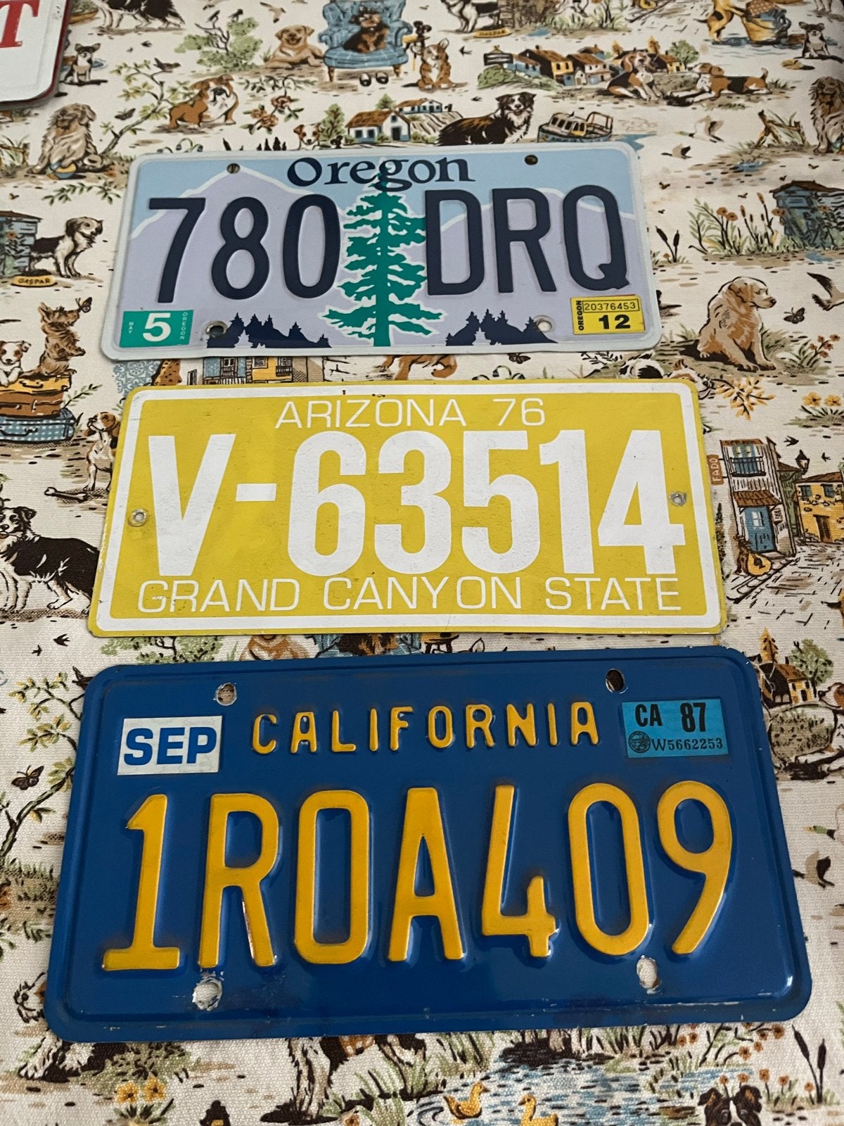 Amerikaanse kentekenplaten: Oregon, Arizona, Californië, Verzamelen, Ophalen of Verzenden, Gebruikt