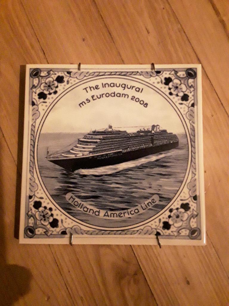 Inaugurale tegel Holland America lijn MS Eurodam 2008, Ophalen of Verzenden