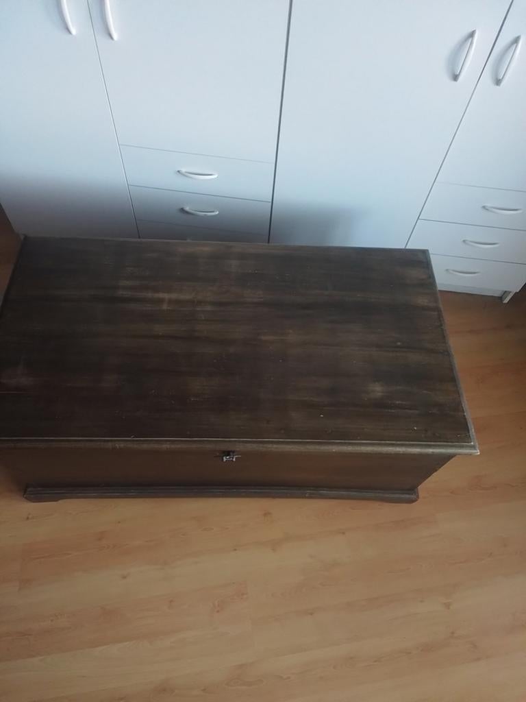 Solide koloniale opberg kist harthout, 50 tot 100 cm, Minder dan 50 cm, Rechthoekig, 50 tot 100 cm