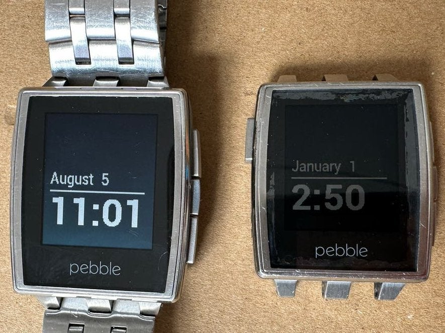 Pebble Steel zilver, eerste serie., Ophalen of Verzenden, Gebruikt, Zilver, Android