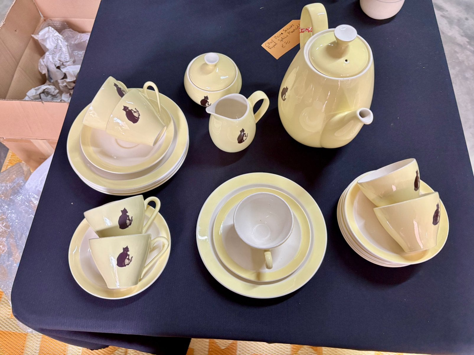 Chat Noir servies Royal Sphinx (Petrus Regout), Huis en Inrichting, Ophalen of Verzenden, Porselein, Overige stijlen, Kop(pen) en/of Schotel(s)