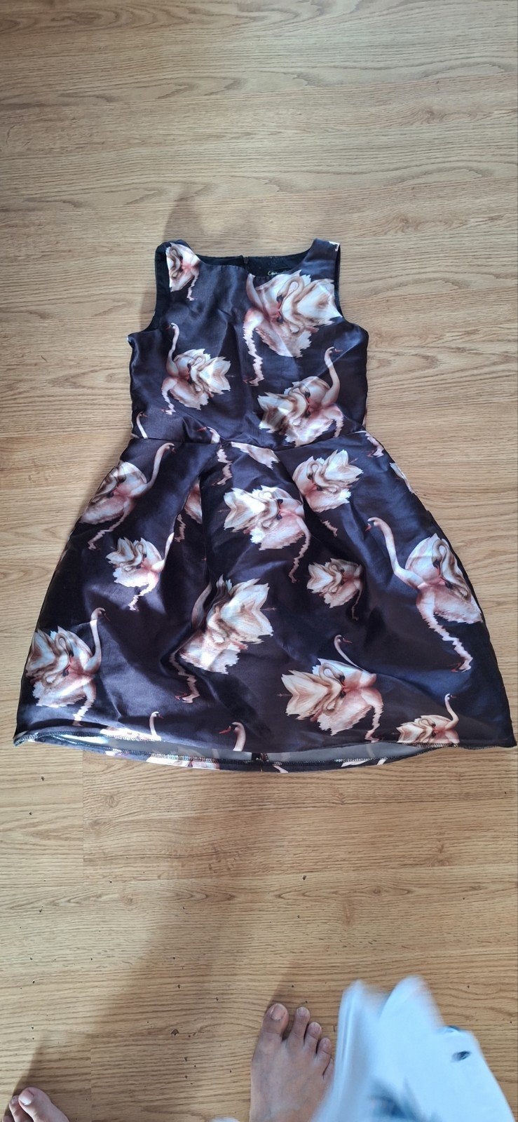 Contrast Jurk Zwanenprint Maat 158, Kinderen en Baby's, Kinderkleding | Maat 170, Ophalen, Gebruikt, Meisje, Contrast