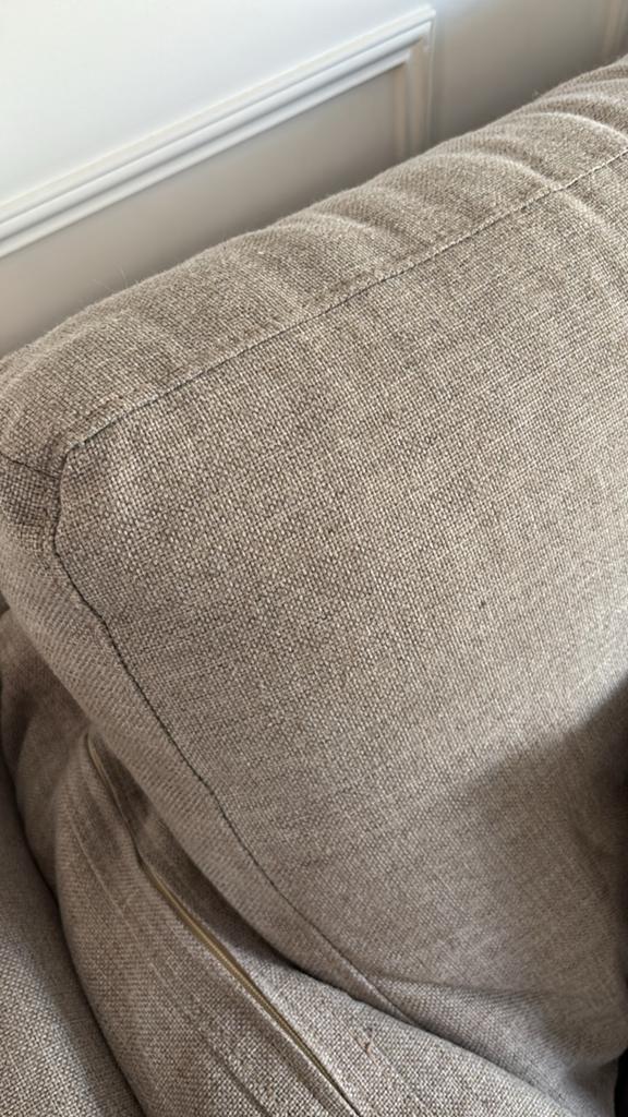 Comfortabele hoekbank met chaise longue - Beige stof, Ophalen of Verzenden, Gebruikt, Stof