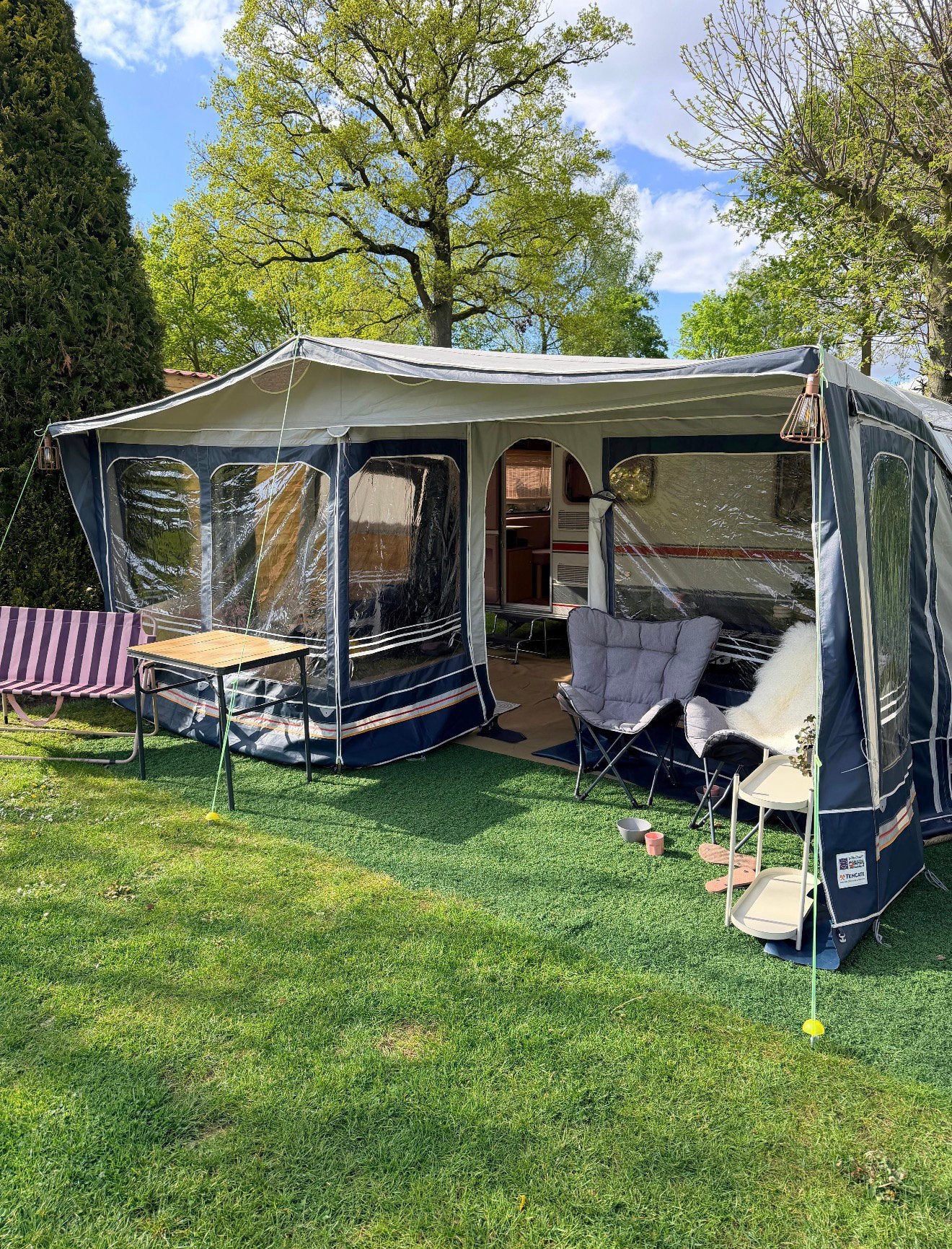 Nette grote Obelink voortent maat 9 incl. extra luifel, Caravans en Kamperen, Ophalen, Gebruikt