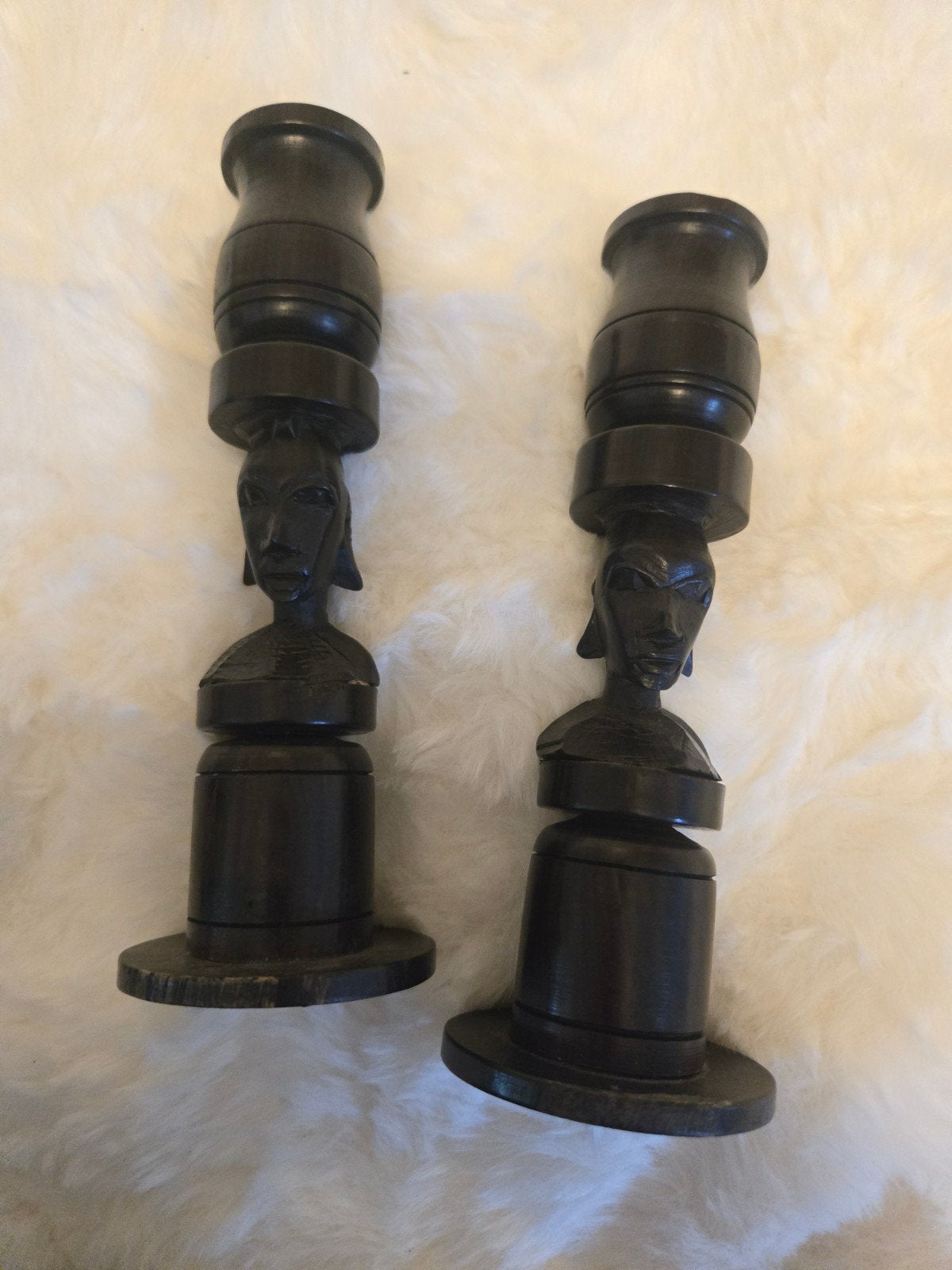 2 Mooie Houten Kandelaars, Ophalen of Verzenden, Zo goed als nieuw, Hout, Kandelaar