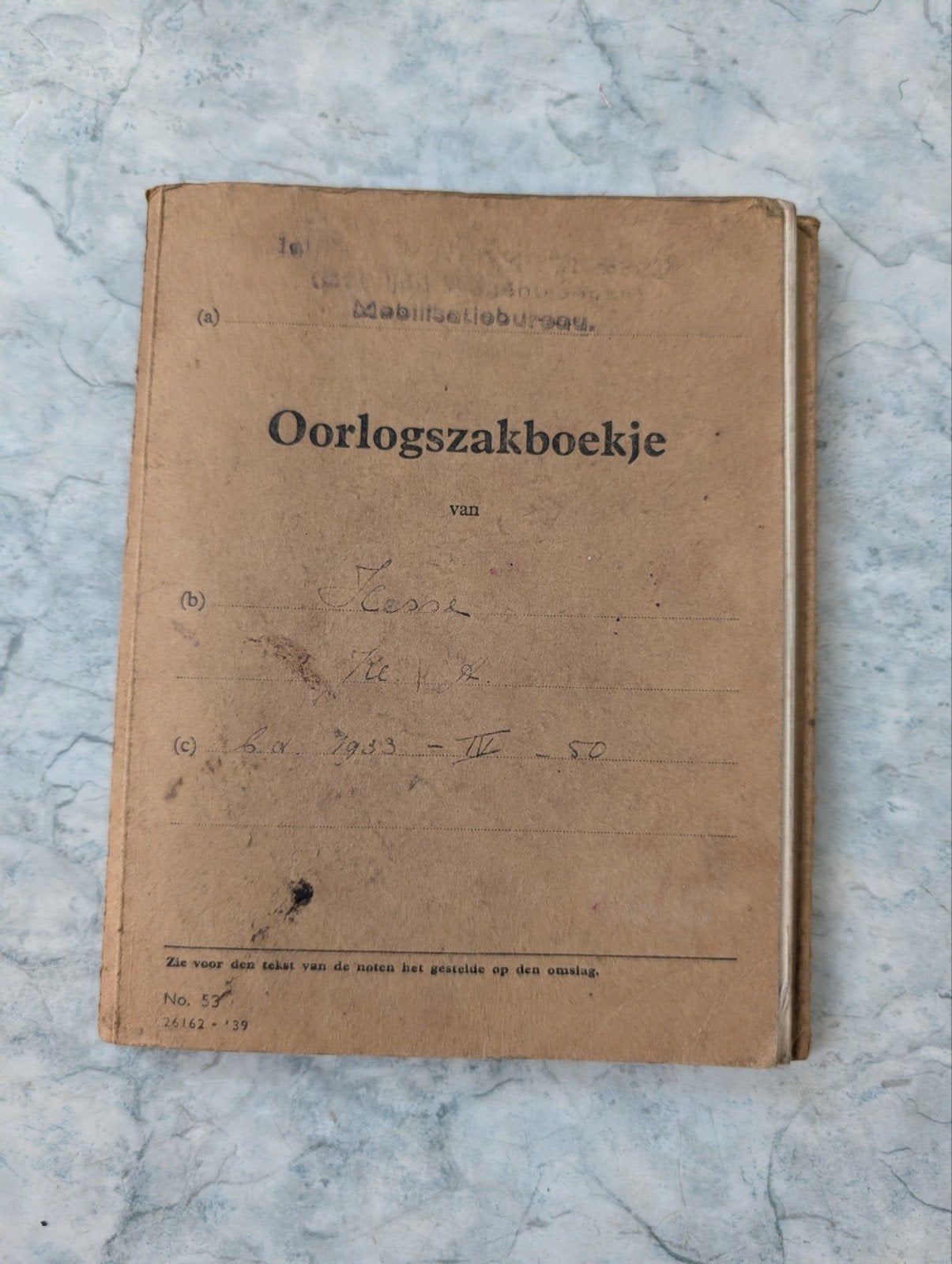 Oorlogs zakboekje 1939, Veendam, Verzamelen, Ophalen of Verzenden, Nederland, Boek of Tijdschrift