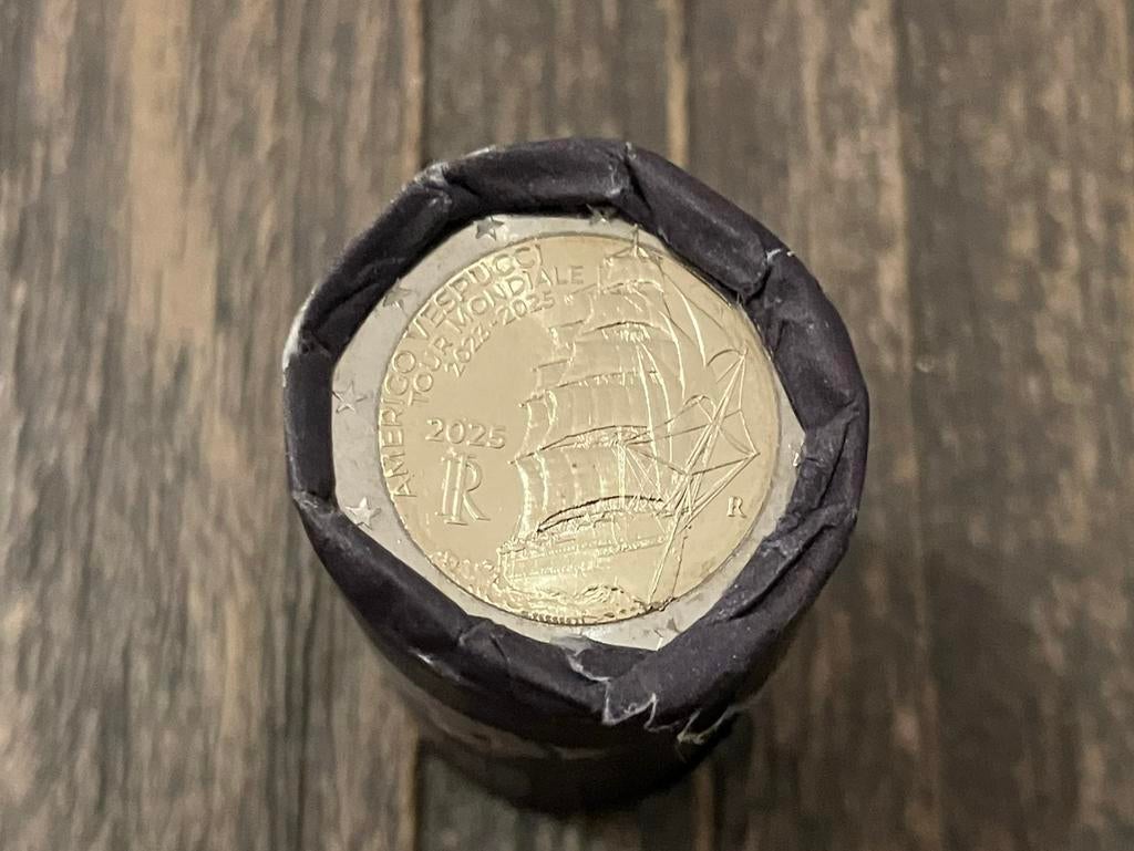 2 euro Amerigo Vespucci Italië 2025 Rol 25 stuks., Ophalen of Verzenden, Italië, 2 euro, Setje