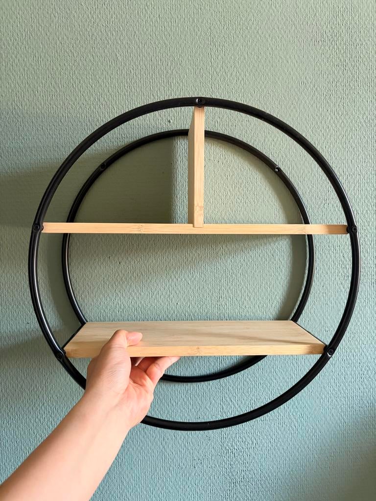 Ronde wandplank met bamboe planken, Ophalen of Verzenden, Zo goed als nieuw