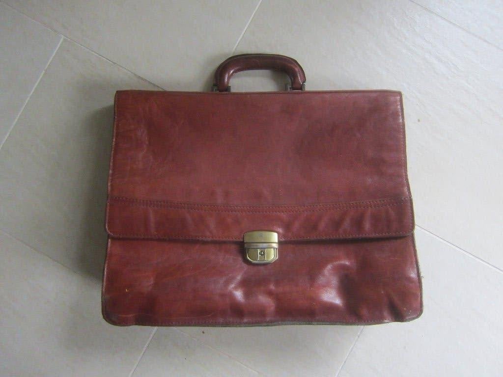 aktetas laptoptas JACHT LEDEREN tas 42 cm br - 32 cm h leer, Overige merken, Bruin, Ophalen of Verzenden, Zo goed als nieuw