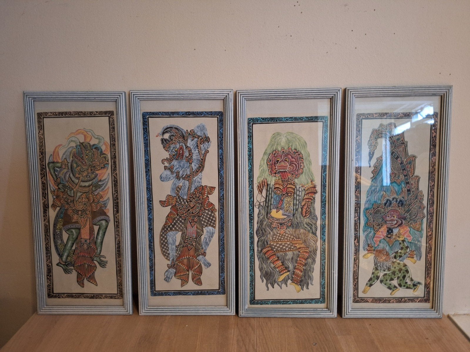4 gesigneerde Balinese kunstwerken, Ophalen of Verzenden