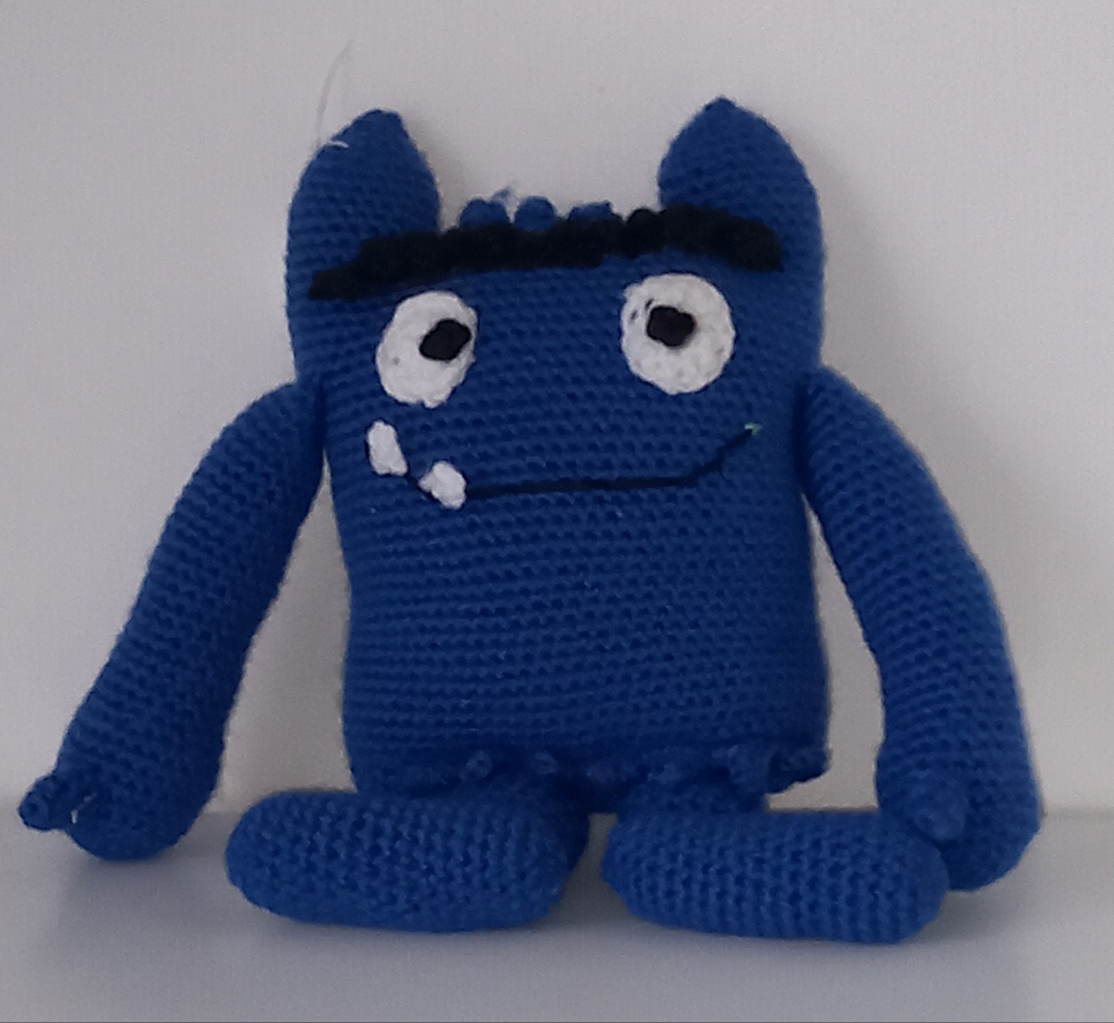 Gehaakte Blauwe Knuffel Monster, Overige merken, Overige typen, Blauw, Nieuw