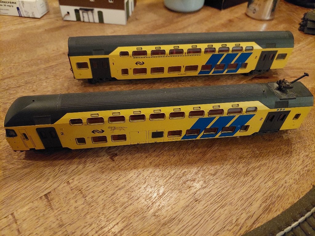 NS dubbeldekker rijtuigen tijger Lima h0 ddm, Gebruikt, Verzenden, Gelijkstroom of Wisselstroom, Wagon