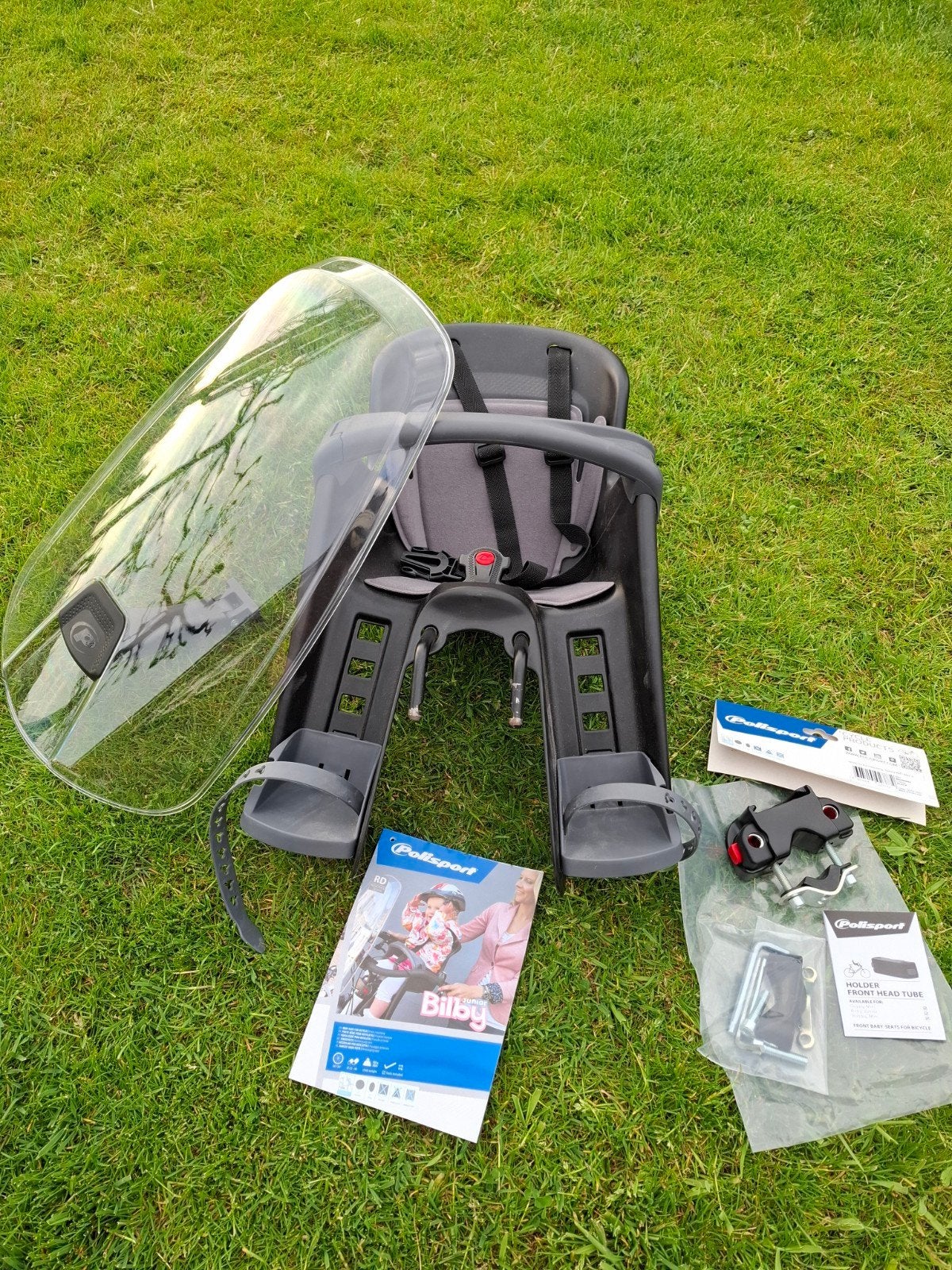 Polisport Bilby Junior voorzitje met windscherm en adapter, Fietsen en Brommers, Fietsaccessoires | Fietsstoeltjes, Voetsteuntjes